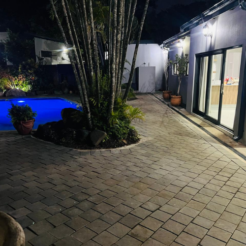 Zenz BnB swimming pool in the evening